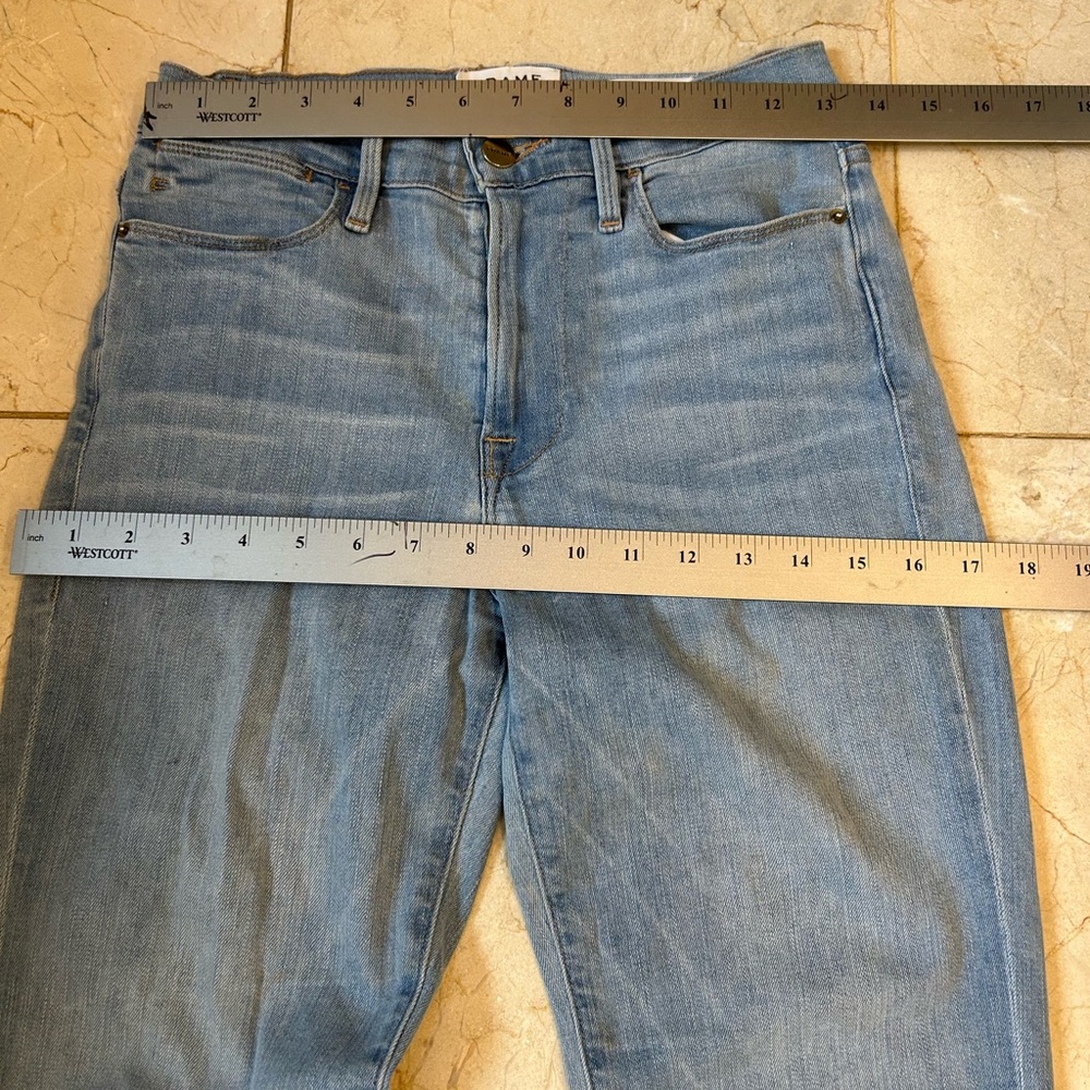 Frame Denim London LA, Blue Gradient Flare Jeans, Le High Straight, Sz 4 - Picture 8 of 15